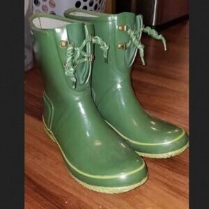 Bogs 'Urban Farmer' Green Waterproof Boots  Lace Up Women’s Size 12